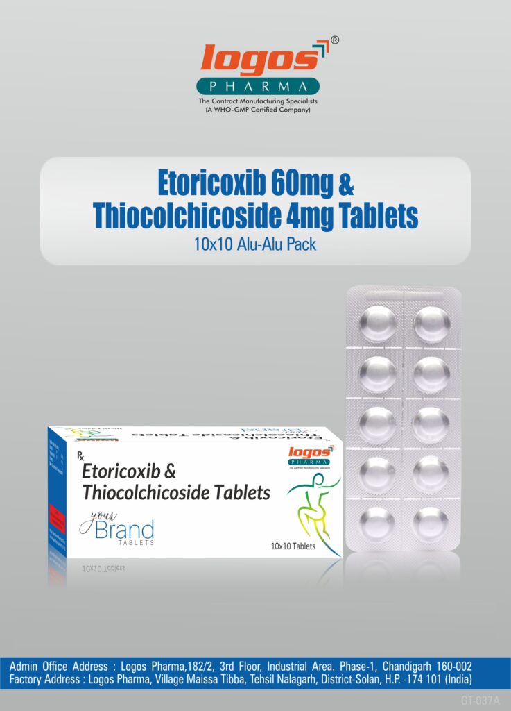 Tiocox Etoricoxib 60 mg + Thiocolchicoside 4 mg Tablet – Logos Pharma